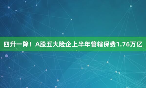 四升一降！A股五大险企上半年管辖保费1.76万亿